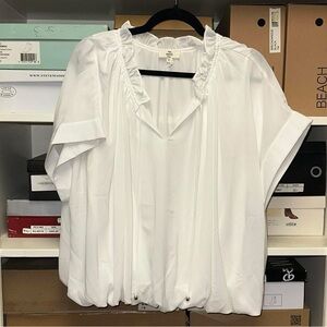 Entro White Ruffled Blouse